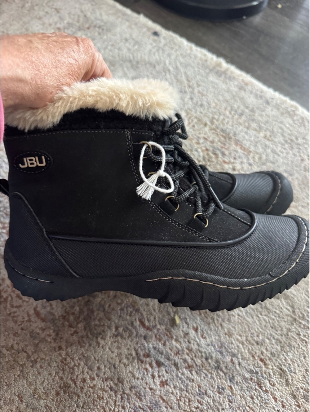 JBU Jane Women's Black Faux Fur Lined Winter Boots Size 7.5M